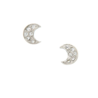 Σκουλαρίκια Λευκόχρυσα Φεγγάρια 14Κ - wge235