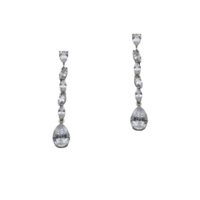 Ασημένια Σκουλαρίκια Γάμου με Ζιρκόν - ess103