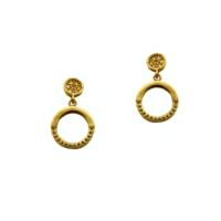 Σκουλαρίκια Χρυσοί Ζιρκόν Κρίκοι 14Κ - ge422