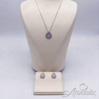 Σετ με Σκουλαρίκια & Κολιέ Γάμου από Ασήμι - mss100