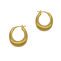 14Κ Χρυσοί Οβάλ Κρίκοι - ge0175