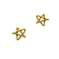 Ασημένια Σκουλαρίκια Αστέρια Επιχρυσωμένα - se3481y