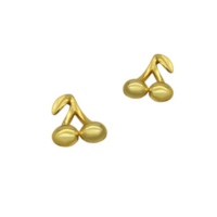 Επίχρυσα Σκουλαρίκια από Ασήμι Κερασάκια - se3415