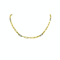 14Κ Χρυσή Αλυσίδα με Λευκόχρυσους Ζιρκόν Κρίκους - gn1010