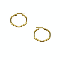 14Κ Χρυσοί Εξάγωνοι Κρίκοι - ge131463