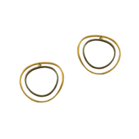 Διπλοί Κρίκοι από Ασήμι Επιχρυσωμένο - ak5113