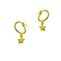 Επίχρυσα Κρικάκια από Ασήμι Αστέρια - se1950