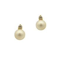 14Κ Χρυσά Σκουλαρίκια Μαργαριτάρια & Ζιρκόν - ge1089