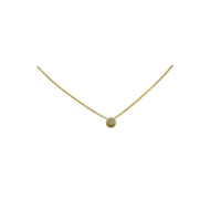 14Κ Χρυσό Μονόπετρο Ζιρκόν Κολιέ - gn9103