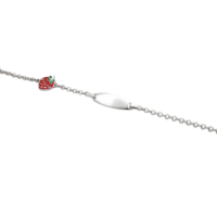 Ασημένιο Βραχιόλι Ταυτότητα Φράουλα - sb303