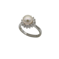 Δαχτυλίδι Ροζέτα από Ασήμι με Μαργαριτάρι - rs3981