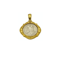 Δίχρωμο Κωνσταντινάτο Φυλαχτό Χρυσό & Λευκόχρυσο 9Κ - gk206