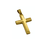 2 Όψεων Δίχρωμος Σταυρός Χρυσός & Λευκόχρυσος 14 Καράτια - gs939