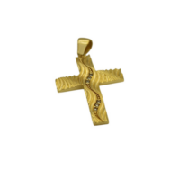 Ανάγλυφος Χρυσός Σταυρός 14Κ - gs1406