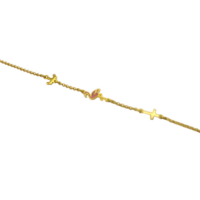 Ασημένιο Βραχιόλι Φλαμίνγκο Κορώνα & Σταυρός - sb10124