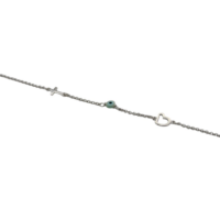 Ασημένιο Βραχιόλι Καρδιά με Σταυρό & Ματάκι - sb9515