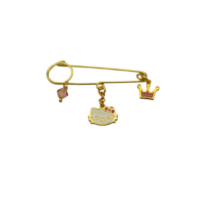 Παραμάνα από Ασήμι Γατούλα Kitty & Κορώνα - sk327