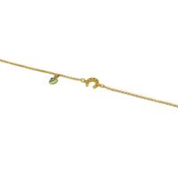 Επίχρυσο Βραχιόλι από Ασήμι Πέταλο & Ματάκι - sb9362