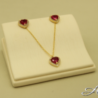 Κόκκινες Χρυσές Καρδιές 14Κ - gs947