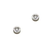 Ασημένια Σκουλαρίκια Ζιρκόν Καρδιές - es2962