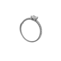 14Κ Λευκόχρυσο Καρέ Ζιρκόν Μονόπετρο Δαχτυλίδι - wgr42366
