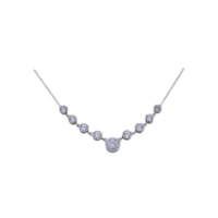 14Κ Λευκόχρυσο Κολιέ Ζιρκόν Ροζέτες - wgn1443