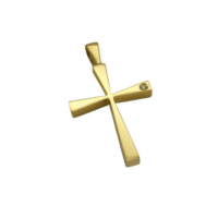 14Κ Χρυσός Σταυρός Βάπτισης με Ζιρκόν - gs146