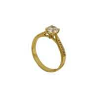 9 Καράτια Χρυσό Μονόπετρο Δαχτυλίδι Ζιρκόν - gr834