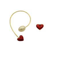 Ασύμμετρα Σκουλαρίκια Καρδιές από Ασήμι - gpe236