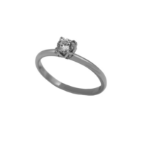 Λευκόχρυσο Μονόπετρο Δαχτυλίδι 9Κ με Ζιρκόν - wgr373