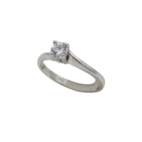 14Κ Λευκόχρυσο Μονόπετρο Δαχτυλίδι - wgr42303