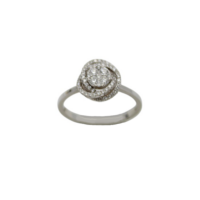 18Κ Λευκόχρυσο Δαχτυλίδι & Διαμάντια Μπριγιάν - wgr381