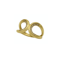 Διπλό Ζιρκόν Δαχτυλίδι Χρυσό 14Κ - gr52709