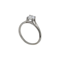 Λευκόχρυσο Μονόπετρο Δαχτυλίδι 14 Καράτια - wgr4124