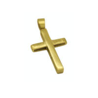 2 Όψεων Χρυσός Σταυρός 14 Καράτια - gs157900