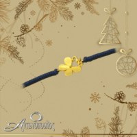 Επίχρυσο Μπλε Βραχιόλι από Ασήμι Πεταλούδα Λουλούδι 2026 - lucky26_bg13