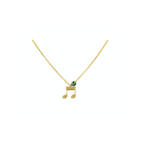 Επίχρυσο Κολιέ από Ασήμι Μουσική Νότα με Ζιρκόν - sn6534