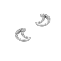 Ασημένια Σκουλαρίκια Φεγγάρια με Ζιρκόν - se236