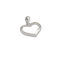 Ασημένιο Μενταγιόν Καρδιά & Ζιρκόν - sm013