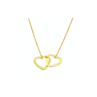 Επίχρυσο Κολιέ από Ασήμι 2 Καρδιές - zn2719y