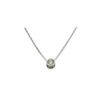 Λευκόχρυσο Μονόπετρο Κολιέ 9Κ με Ζιρκόν - wgn810