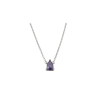 Μωβ Ζιρκόν Σταγόνα Κολιέ από Ασήμι - zn2688p