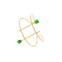 Επίχρυσο Βραχιόλι από Ασήμι & Πράσινα Ζιρκόν - sb12675