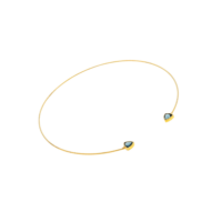 Επίχρυσο Περιδέραιο από Ασήμι & Μπλε Ζιρκόν - sn34103