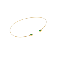 Επίχρυσο Περιδέραιο από Ασήμι & Πράσινα Ζιρκόν - sn34037