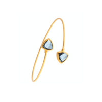 Επίχρυσο Βραχιόλι από Ασήμι & Μπλε Ζιρκόν - sb12698