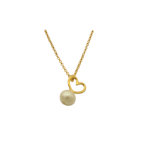 Κολιέ Καρδιά με Μαργαριτάρι από Ασήμι - sn2541