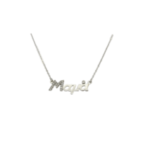 9Κ Λευκόχρυσο Κολιέ Μαμά - wgn818