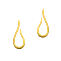 Επίχρυσα Σκουλαρίκια Φλόγες από Ασήμι - os2809y