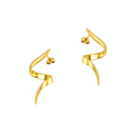 Επίχρυσα Στριφτά Σκουλαρίκια από Ασήμι - os2553y